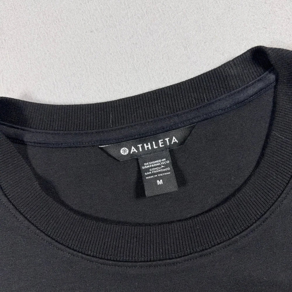 Athleta Gallery Top 2.0 Women Medium Layered Mixed Media Black Minimalist Casual - Picture 3 of 10